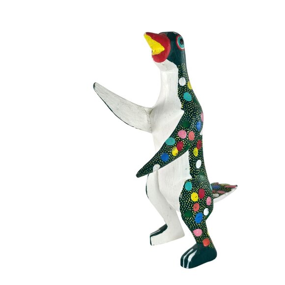 Oaxacan Wood Carving Marcelino Melchor Penguin Mexico Folk Art Alebrije Bird - Picture 4 of 9